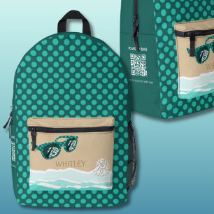 Mochila Impresa Código QR Dinámico Inteligente Tema Playa de Lunar