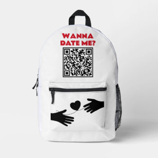 Mochila Impresa Código QR Personalizado – Quieres Salir conmigo/Ca