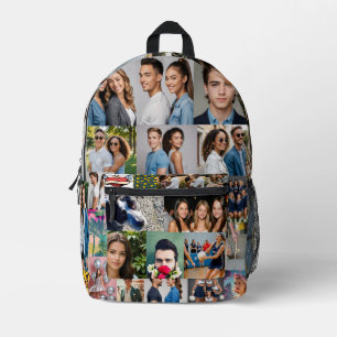 Mochila Impresa Colaje de 32 fotos personalizadas para la escuela