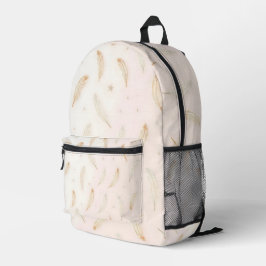 Mochila Impresa Colección de Feathers Boho de Lujo Moderno