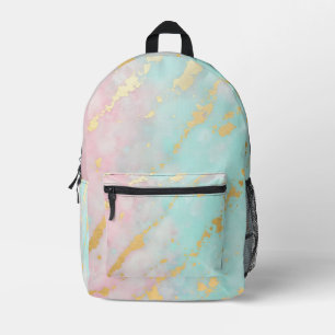 Mochila Impresa Colección de lujo rosa suave menta dorada de moda