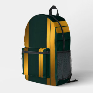 Mochila Impresa Colección de textura de línea de oro verde de lujo