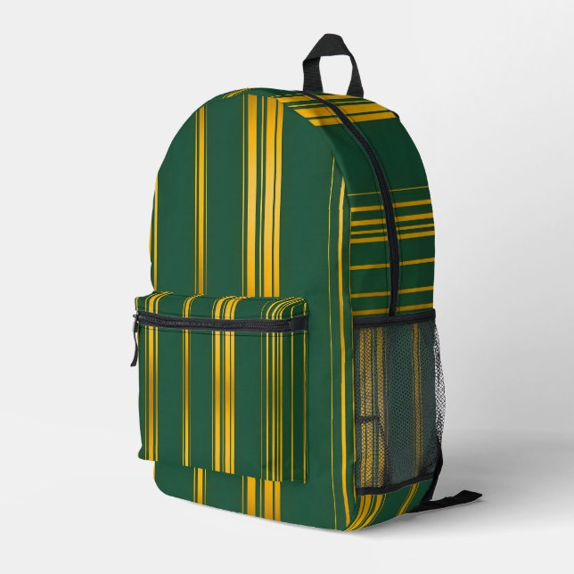 Mochila Impresa Colección de textura de línea de oro verde de lujo (Esquina derecha trasera )