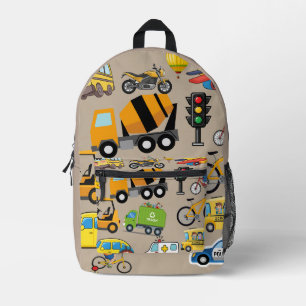 Mochila Impresa Colección de Vehículos Boho