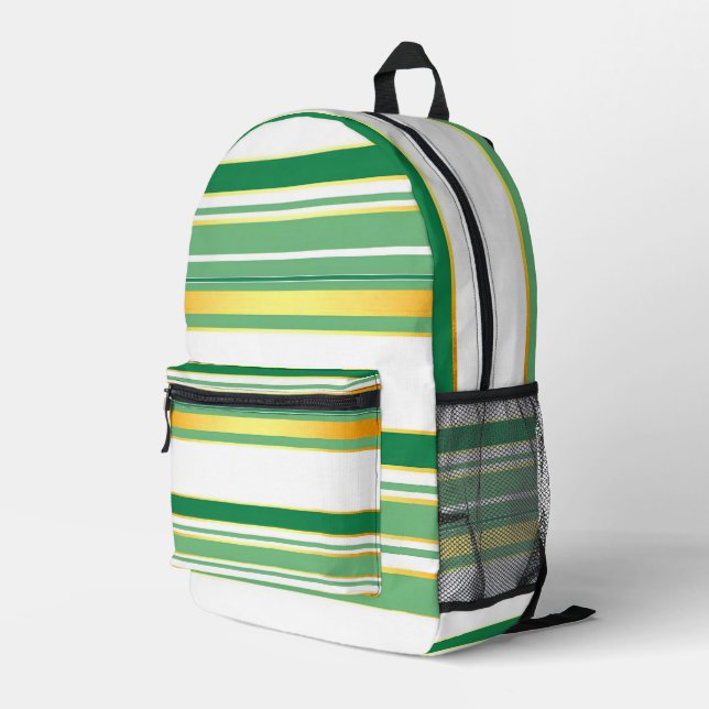 Mochila Impresa Colección Linen Luxury Popular Green Gold Texture (Esquina derecha trasera )