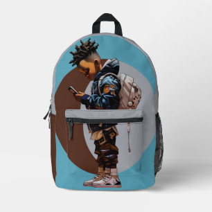Mochila Impresa Colegial personalizado marrón/gris