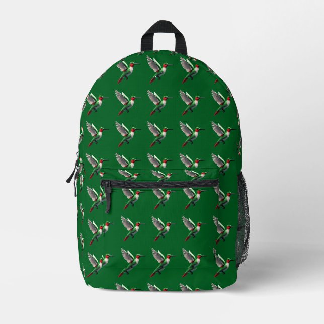Mochila Impresa Colibrí verde (Anverso)