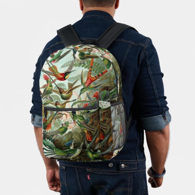 Mochila Impresa Colibríes de Ernst Haeckel, aves vitícolas (Insitu (Modelo))