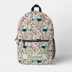 Mochila Impresa Colibríes inspirados en William Morris Botánico