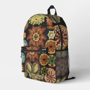 Mochila Impresa Collage de Arte de Vida Marina Náutica de Ernst Ha