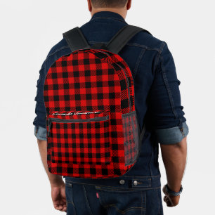 Mochila Impresa Collage de tablero de ajedrez rojo y negro
