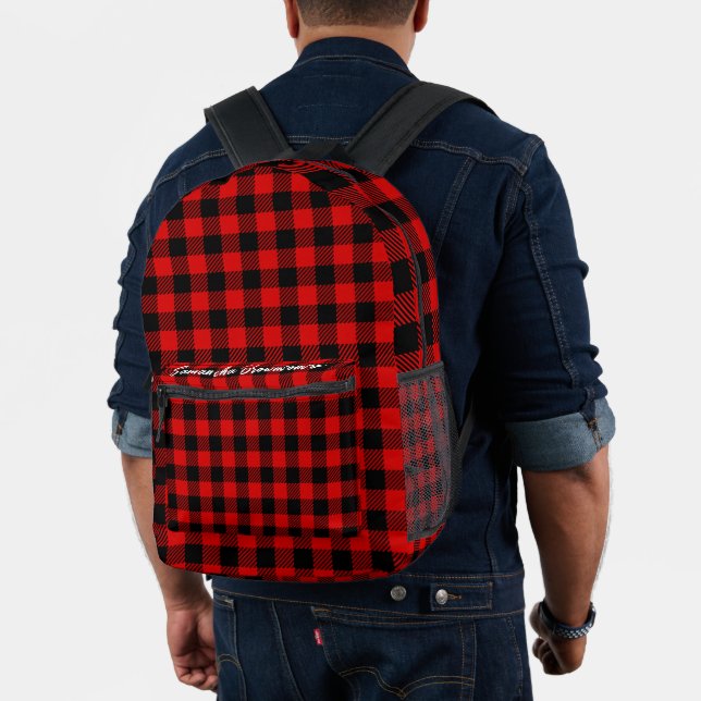 Mochila Impresa Collage de tablero de ajedrez rojo y negro (Insitu (Modelo))