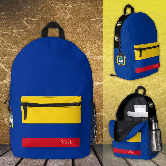 Mochila Impresa Colombia, mochila, bandera colombiana / patriótico (Subido por el creador)