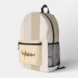 Mochila Impresa Color beige - Monograma de letra inicial vintage c