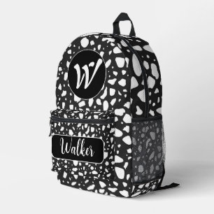 Mochila Impresa Color blanco y negro - Nombre inicial y Monogramad