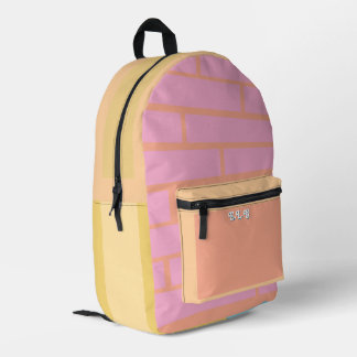 Mochila Impresa Color block Brick Pattern Colorful Back to School