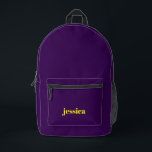 Mochila Impresa Color block minimalist custom name<br><div class="desc">Add your name on this minimalist color block design on purple background.</div>