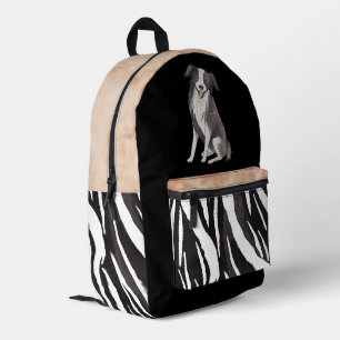 Mochila Impresa Color del borde Dibujo Perro Blanco Negro Patrón D
