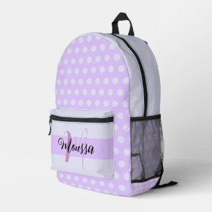 Mochila Impresa Color Lavanda Estético - Monograma de Nombre Inici