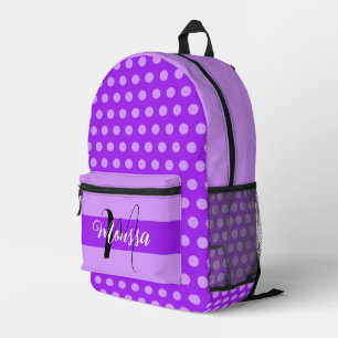 Mochila Impresa Color púrpura estético - Monograma de nombre de Bo