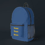 Mochila Impresa Color sólido de la temporada de primavera azul dej<br><div class="desc">Mochila por todas partes de impresión corte costura bolsa de almacenamiento impreso con ilustracion de color sólido de la temporada de primavera azul deja Vu y selección de productos de la impresión TheFabricSeal en tienda a petición en Zazzle.com #ZazzleMade https://www.zazzle.com/store/thefabricseal TheFabricSeal ©️ original. Esta frase deja Vu tiene la sensación...</div>