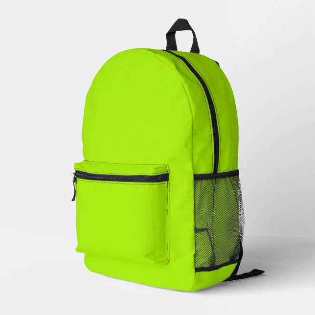 Mochila Impresa Color sólido del neón verde limón (Esquina derecha trasera )