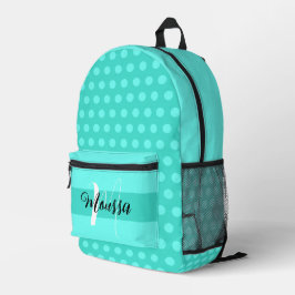 Mochila Impresa Color turquesa de Guay - Monograma de nombre inici