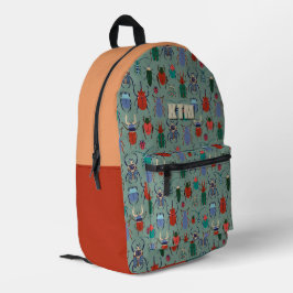 Mochila Impresa Color Verde Salvia Escarabajo Bug Personalizado