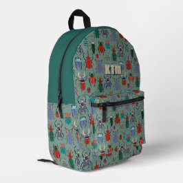 Mochila Impresa Color Verde Salvia Escarabajo Bug Personalizado