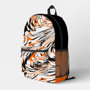 Mochila Impresa Colores bengalíes Naranja y líneas negras