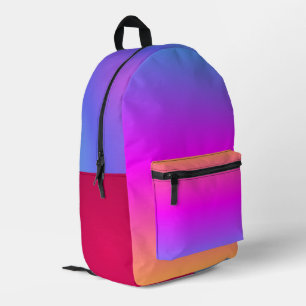 Mochila Impresa Colores Brillantes Azul Rosa Naranja Burdeos
