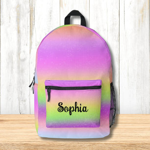 Mochila Impresa Colores Brillantes de Arcoíris Personalizados