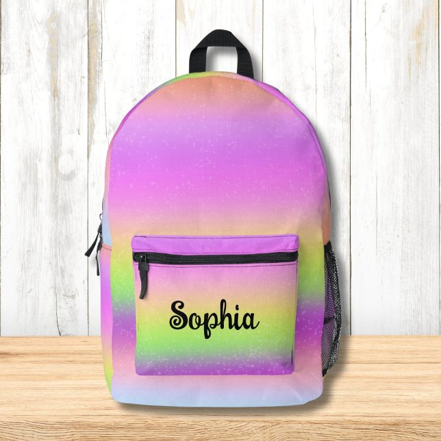 Mochila Impresa Colores de arcoiris resplandecientes personalizado (Subido por el creador)