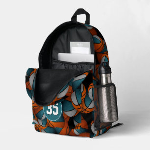Mochila Impresa Colores de equipo gris azul turquesa de jugador de
