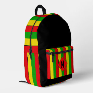 Mochila Impresa Colores de la bandera Rasta rayada monograma