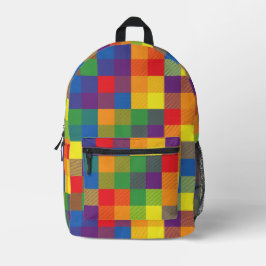 Mochila Impresa Colores de orgullo de tablero de cheques de arcoir