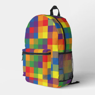 Mochila Impresa Colores de orgullo de tablero de cheques de arcoir