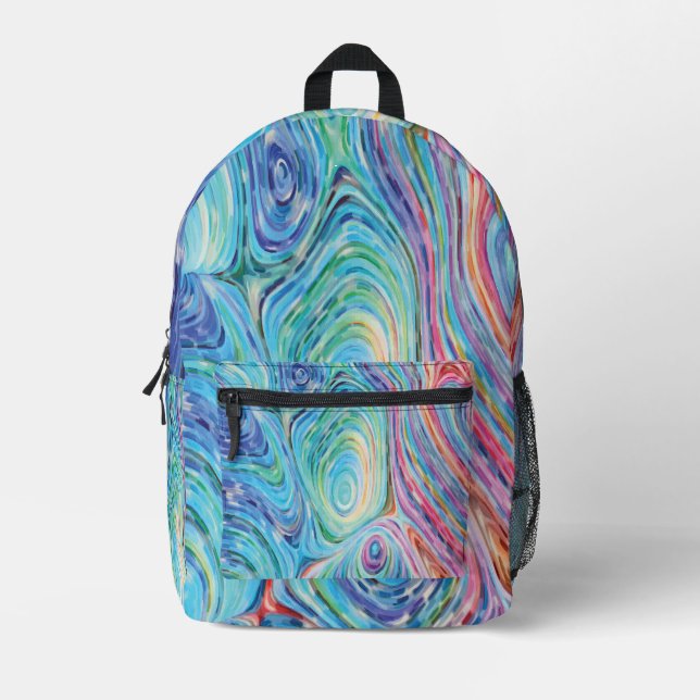 Mochila Impresa Colores De Swirl (Anverso)