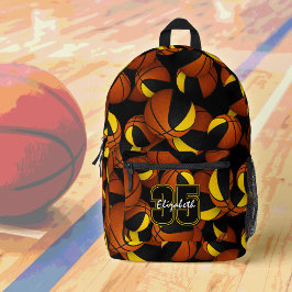 Mochila Impresa Colores del equipo de baloncesto de niños de oro n