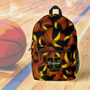 Mochila Impresa colores del equipo de baloncesto de niños de oro n