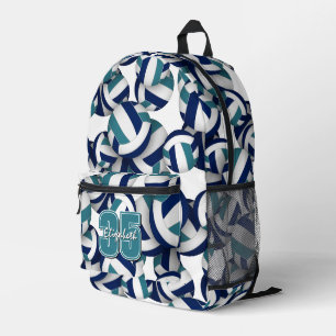 Mochila Impresa colores del equipo de voleibol azul marino teñido