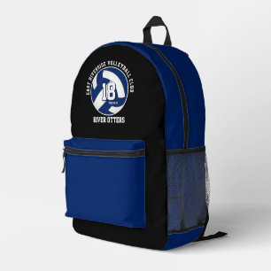 Mochila Impresa colores del equipo de voleibol azul nombre del equ