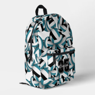 Mochila Impresa Colores del equipo de voleibol negro turquesa con