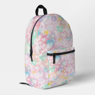 Mochila Impresa Colores Pastel de corazones estratificados