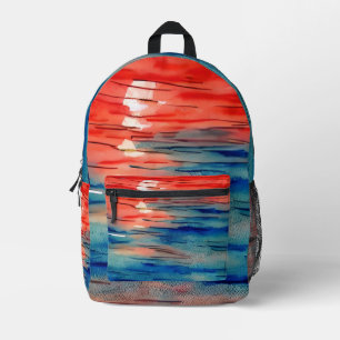 Mochila Impresa Colores únicos atractivos océano rojo pintado a ma