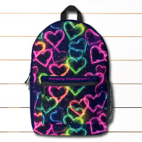 Colorida Girona moderna Neon Love Heart Personaliz