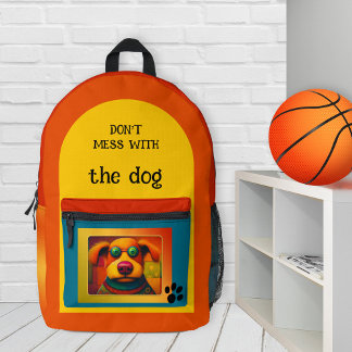 Mochila Impresa Colorida y divertida foto de perro de vuelta a la 