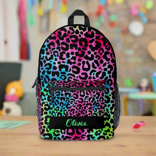 Mochila Impresa Colorida y elegante Leopardo Textura Neon Feminine (Subido por el creador)