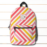 Mochila Impresa Coloridas franjas de caramelo Añadir logotipo corp<br><div class="desc">Bandas de caramelo coloridas Añadir logotipo La mochila corporativa presenta un patrón de rayas coloridas en rojo,  naranja,  rosa,  amarillo y blanco con el logotipo de su empresa personalizado. Perfecto para regalos corporativos,  escuela,  deportes,  gimnasia,  viajes y más. Diseñado por ©2024 Evco Studio www.zazzle.com/store/evcostudio</div>