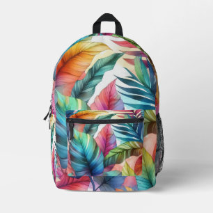 Mochila Impresa Coloridas hojas tropicales diseño acuático